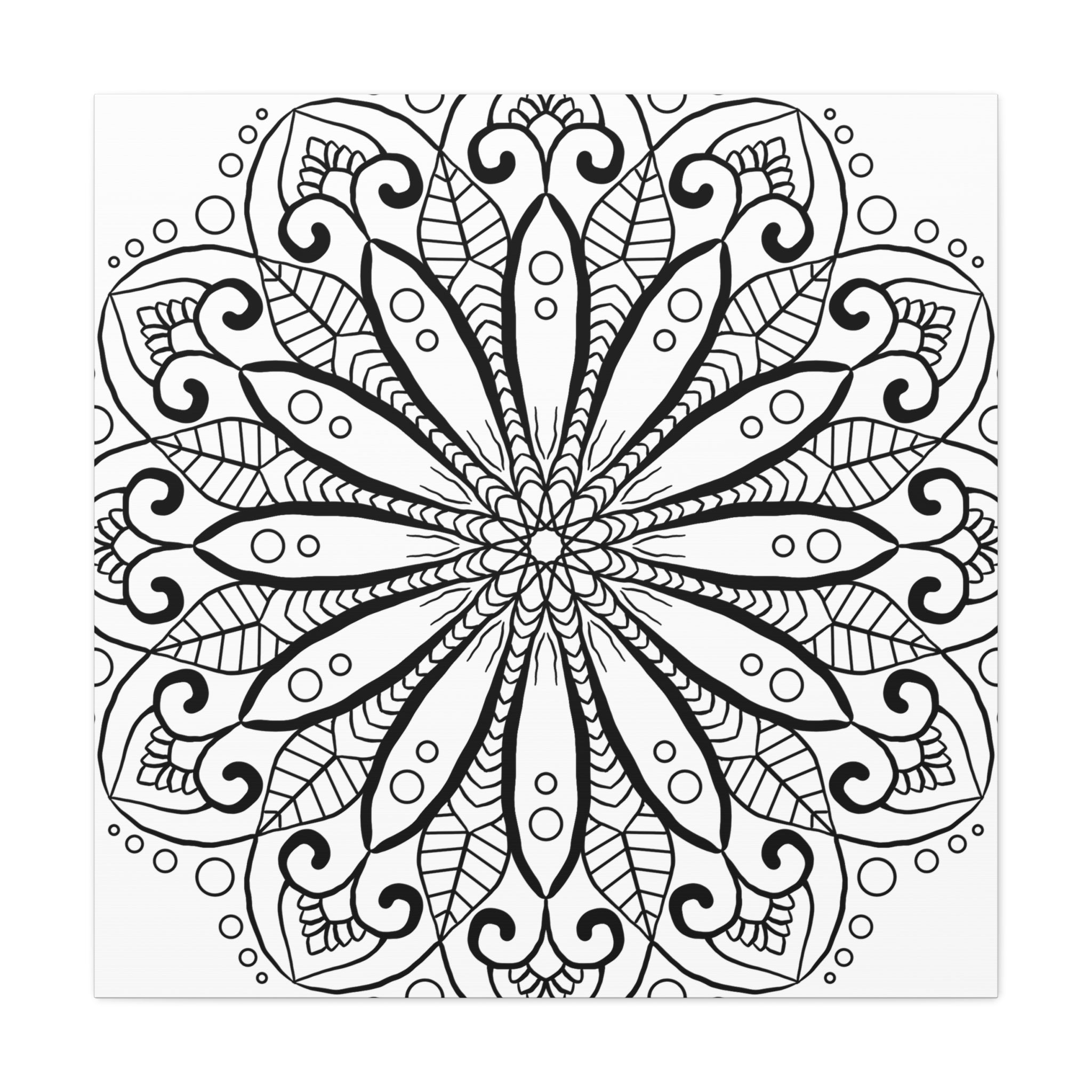 Handmade Mandala Art - Black & White Wall Art - Matte Canvas, Stretched, 125 alt text 10