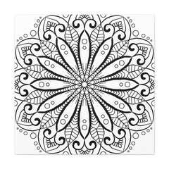 Handmade Mandala Art - Black & White Wall Art - Matte Canvas, Stretched, 125 alt text 10