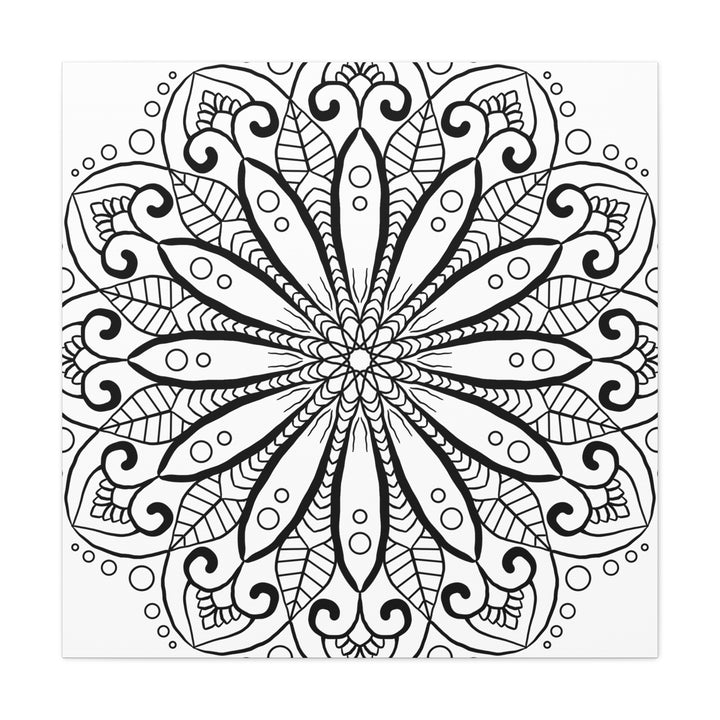 Handmade Mandala Art - Black & White Wall Art - Matte Canvas, Stretched, 125 alt text 10