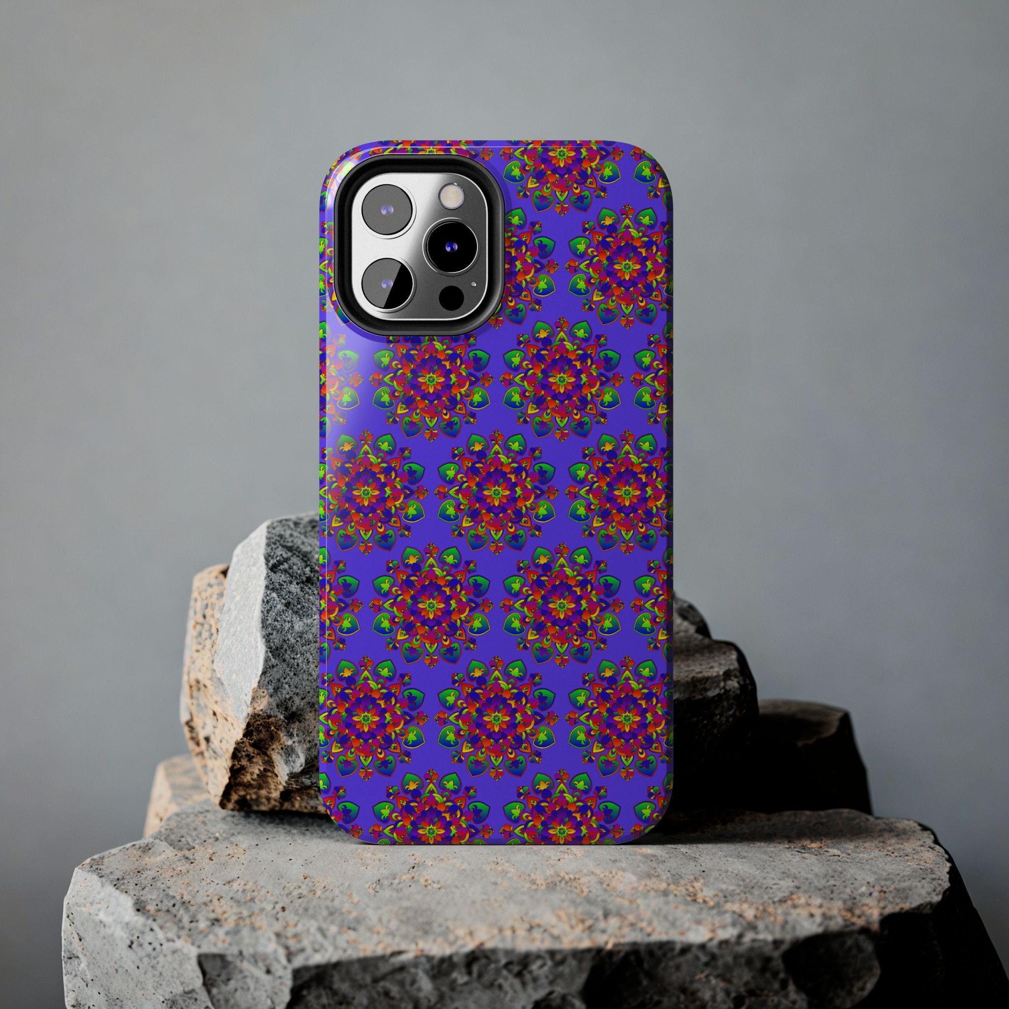 Tiled Hand Drawn Mandala Rainbow Phone Case - Standard alt text 62