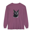 Black Cat Watercolor long sleeve T-shirt in unisex sizing, perfect for casual and artistic wear