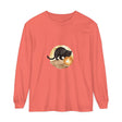 Black Cat & Moon Night Sky T-Shirt featuring a majestic feline gazing at the moon against a starry night background