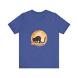 Black Cat & Moon Halloween T-Shirt with Full Moon and Stars