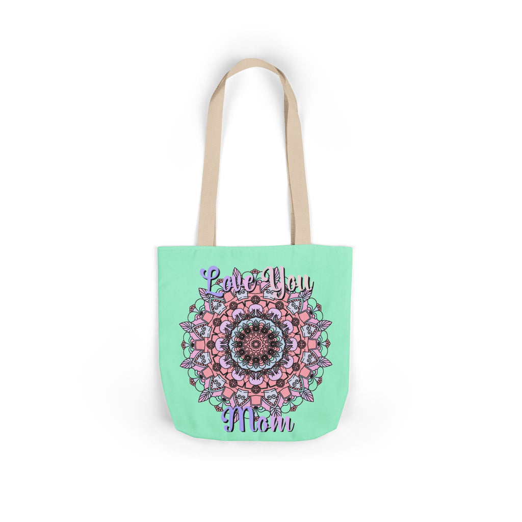 Mandala 'Love You Mom' Canvas Tote — Floral Mother's Day Gift Bag