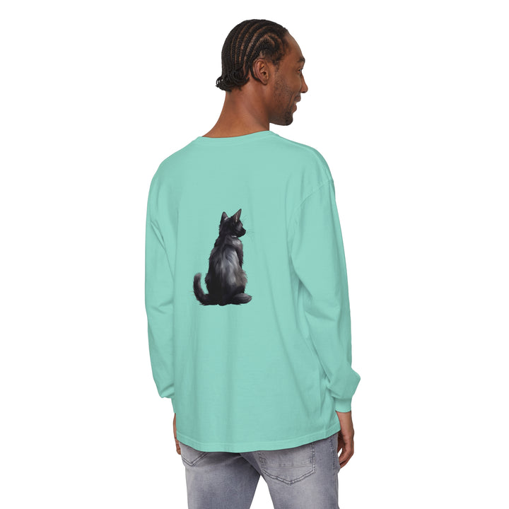 Black Cat Mystery Unisex Long Sleeve Tee - 100% cotton, comfortable, versatile