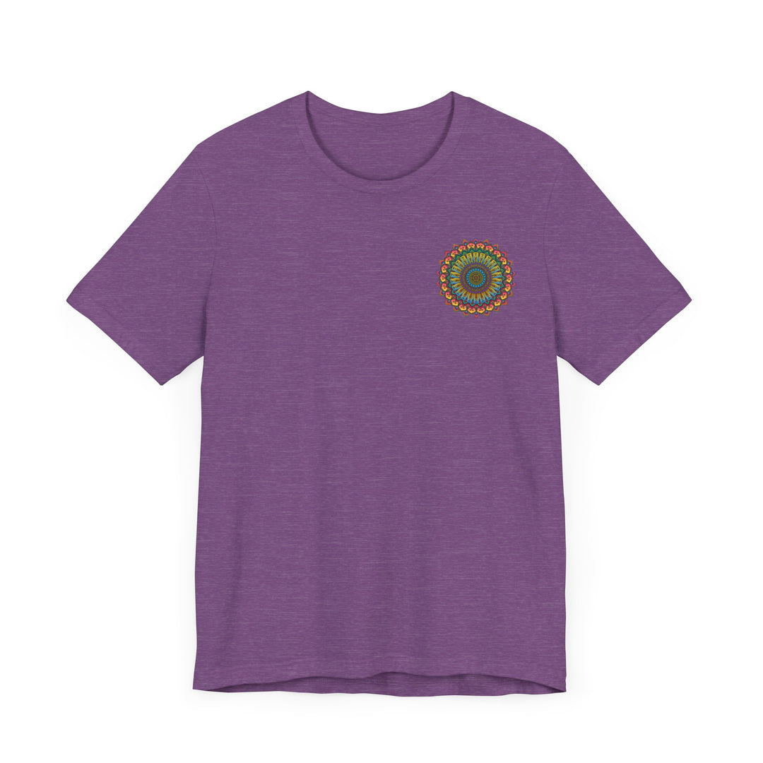 Person in Vibrant Mandala Tee - Spiritual Peace & Harmony shirt for holistic well-being