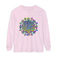 Colorful Mandala Unisex Long Sleeve T-Shirt with intricate design and vibrant colors for men and women