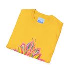 Lotus Mandala Unisex T-Shirt featuring a hand-drawn unique design by Blululi