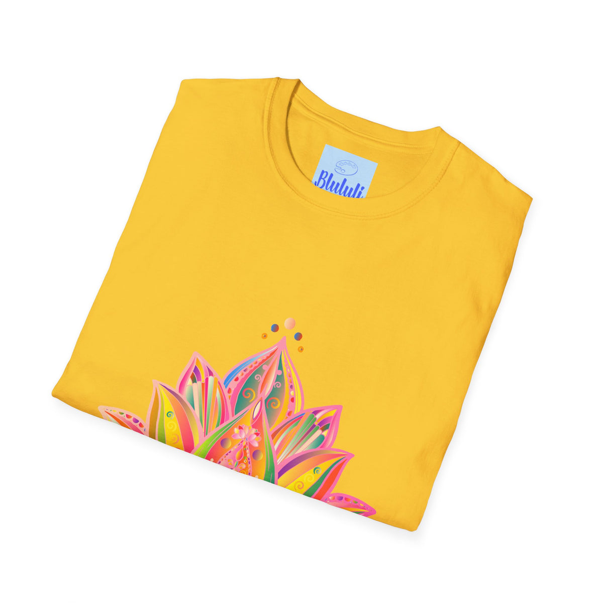 Lotus Mandala Unisex T-Shirt featuring a hand-drawn unique design by Blululi