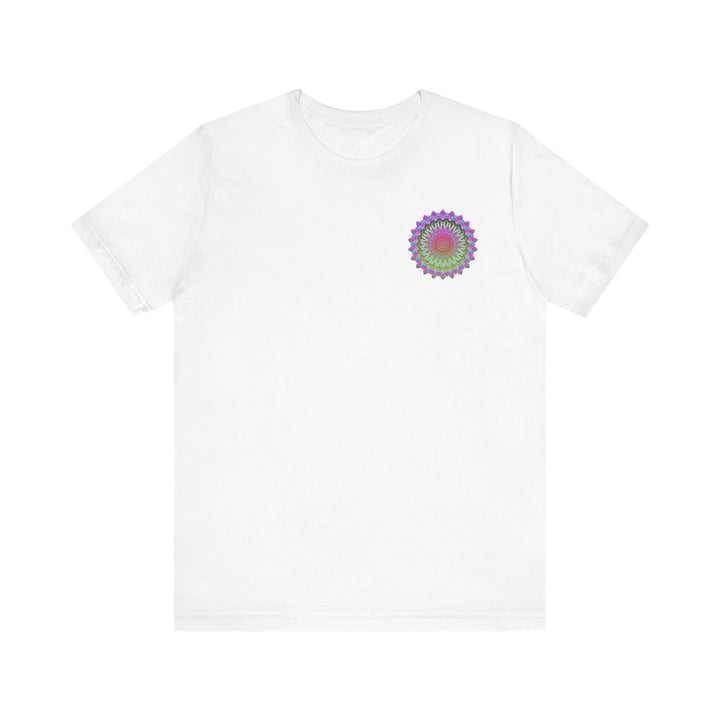 A colorful and intricately designed mandala tee, representing spiritual peace and harmony for a vibrant and calming presence