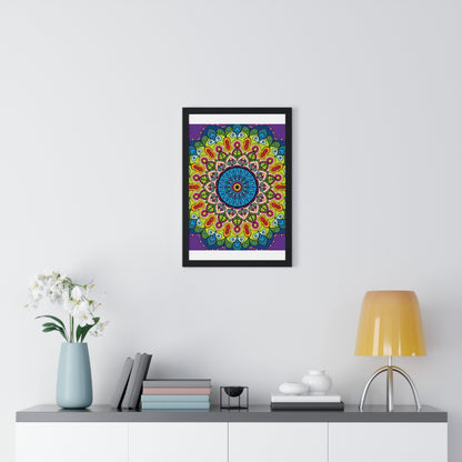 Beautiful hand-drawn mandala art poster, perfect for mindfulness and yoga practice