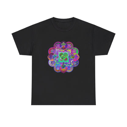 Unisex heavy cotton tee with a mandala art design for yoga and mindfulness