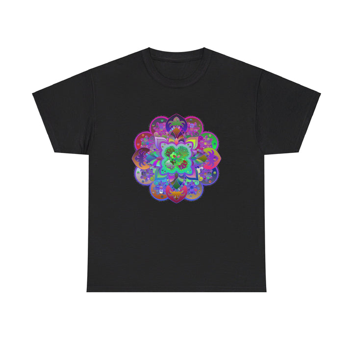 Unisex heavy cotton tee with a mandala art design for yoga and mindfulness