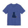 Black Cat Mystery T-Shirt - Simple & Cool: A black t-shirt with a mysterious cat design, perfect for a casual and stylish look