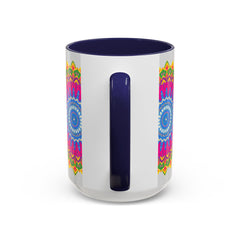 Colorful geometric design mandala art mug perfect for morning coffee