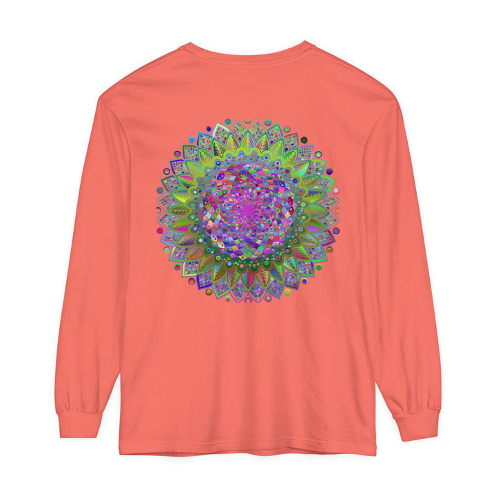 Colorful and intricate mandala design long sleeve t-shirt for everyone