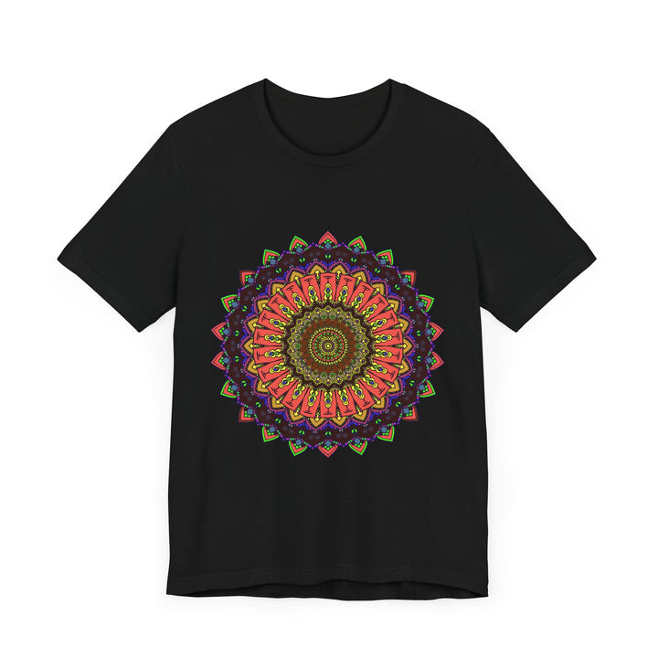 Colorful Mandala Tee featuring an intricate and vibrant design perfect for bohemian style lovers and yoga enthusiasts