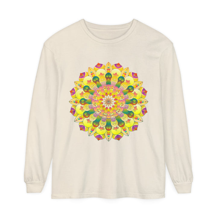 Colorful and intricate mandala design long sleeve t-shirt for all genders