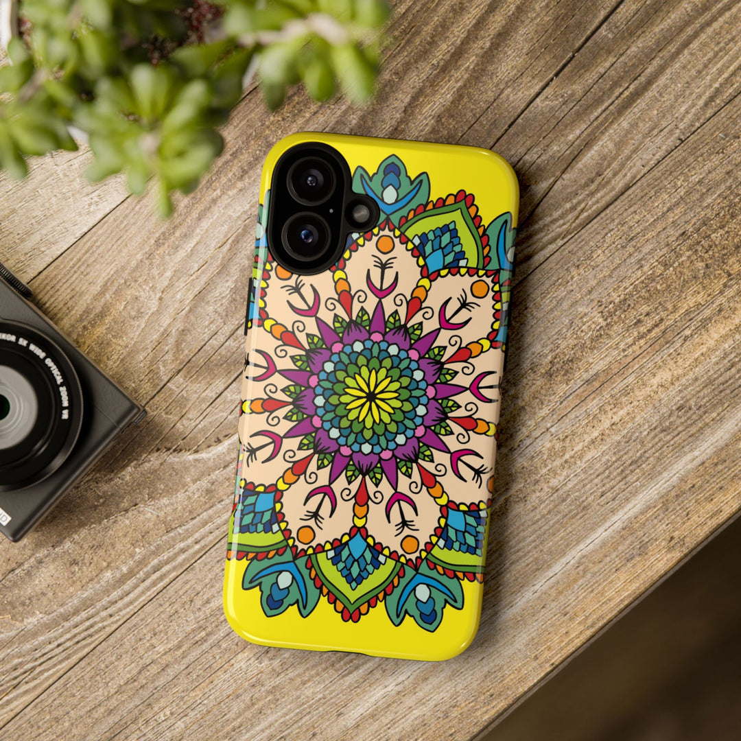Intricate Floral Yellow Phone Case for Bold Protection and Style