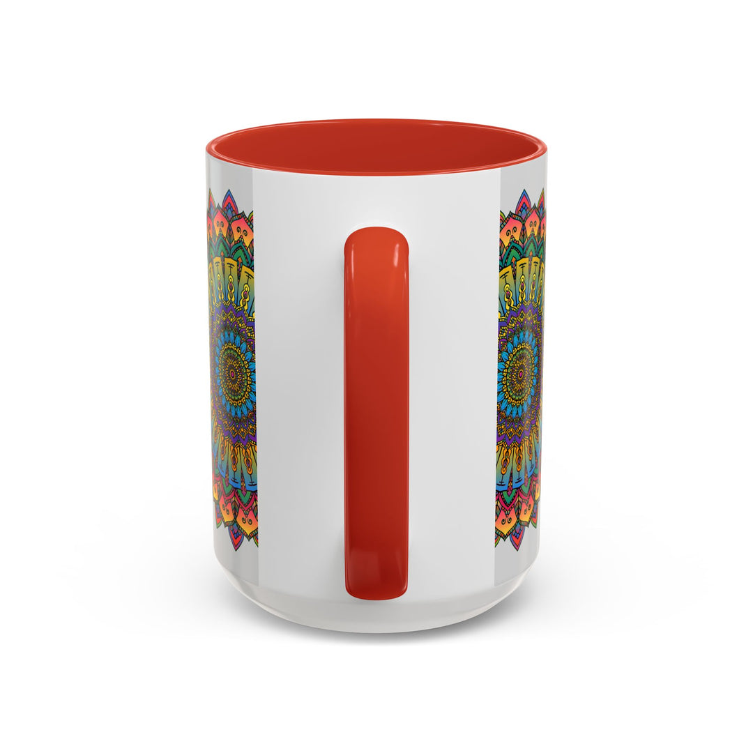 Colorful and spiritual Mandala Art Mug with intricate design and vibrant colors