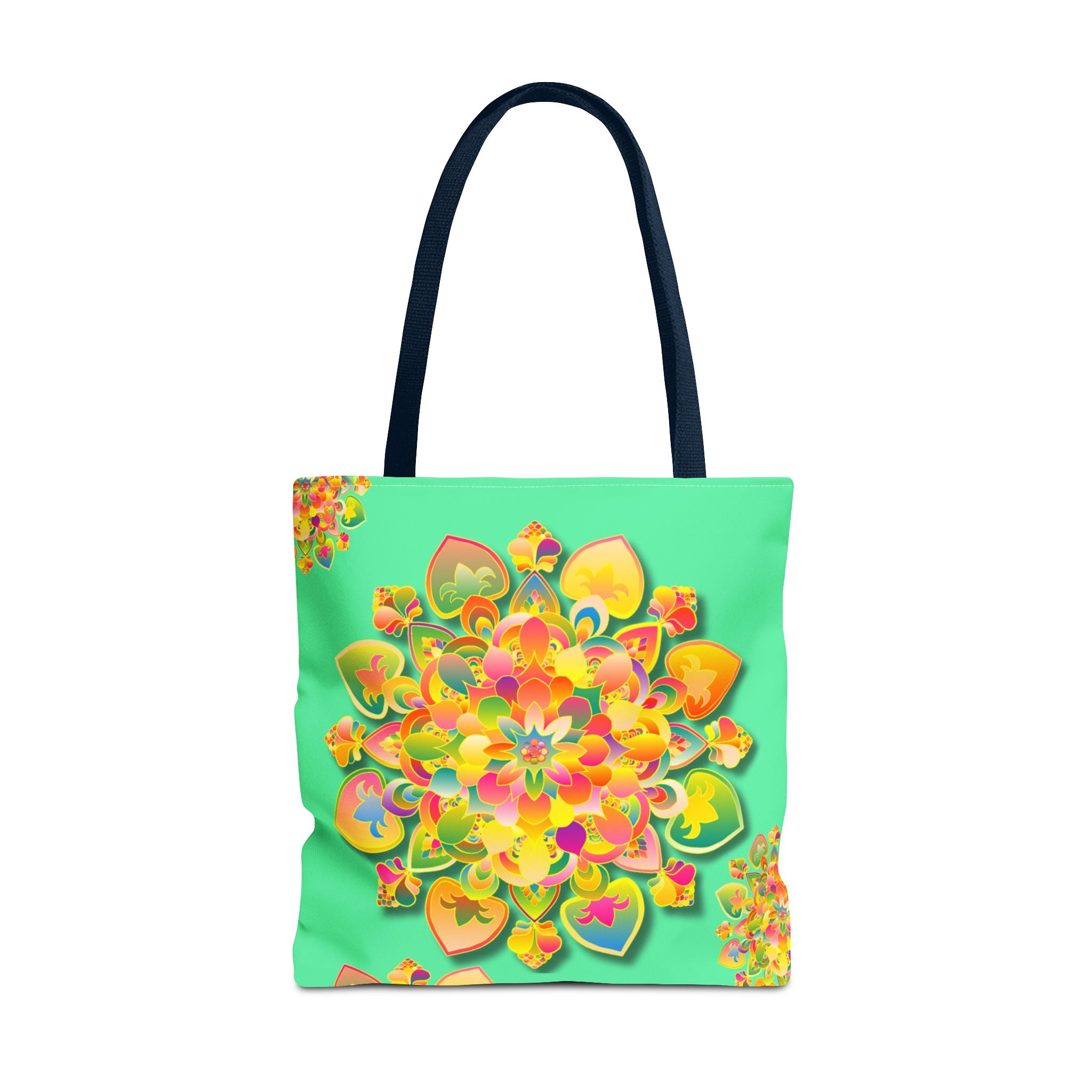 Floral Mandala Tote Bag — Bright Tropical Green All-Over Print