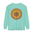 Intricate Mandala Unisex Long Sleeve T-Shirt featuring detailed mandala design in multiple colors