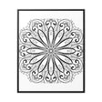 Handmade black and white mandala art on gallery canvas wraps with vertical frame