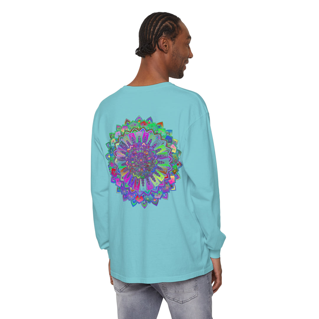 Beautiful and colorful mandala design long sleeve t-shirt for women