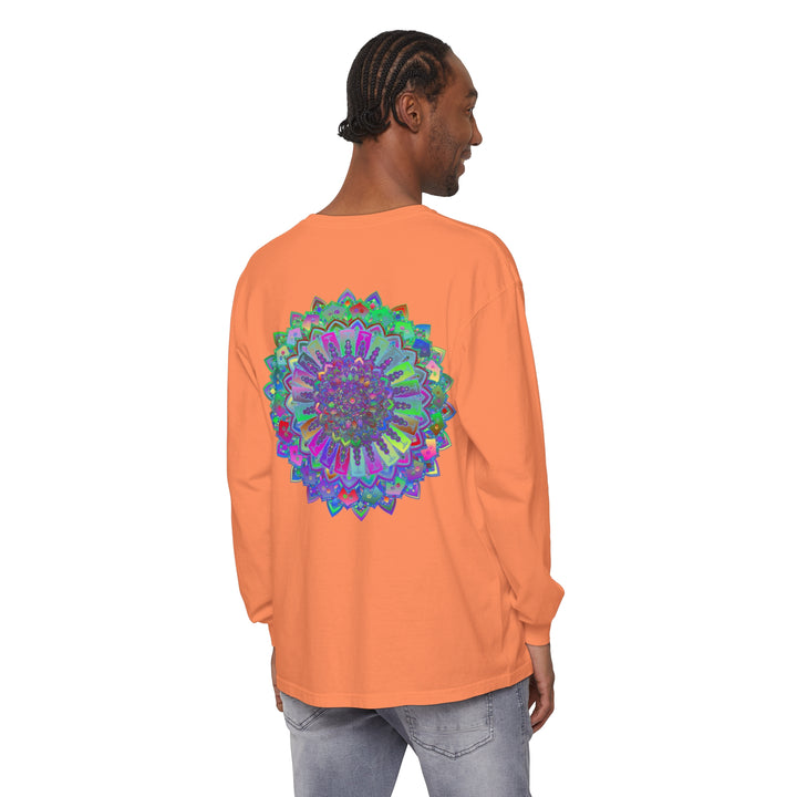 Colorful and intricate mandala design long sleeve t-shirt for vibrant style