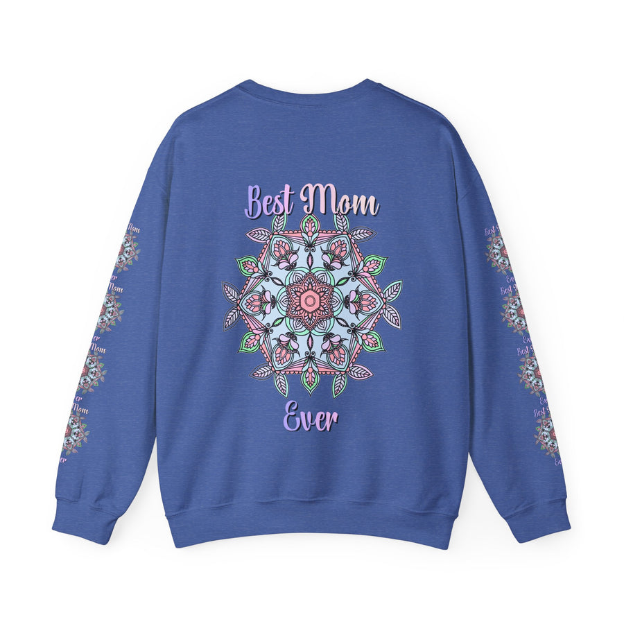 Mandala Art Crewneck Sweatshirt Celebrating Moms in Soft Hues