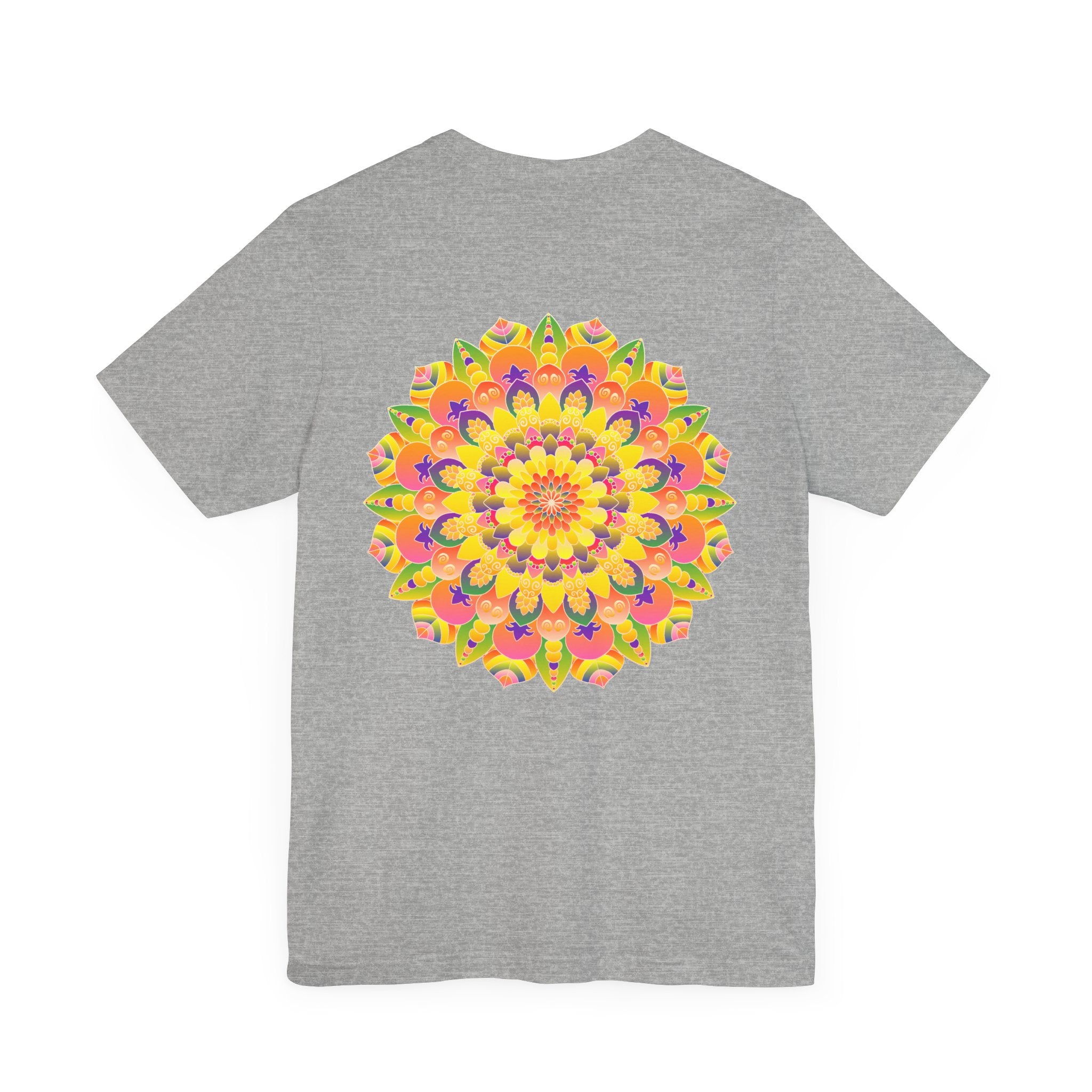 Beautiful and vibrant mandala tee featuring a peaceful and harmonious design