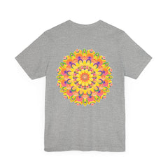 Beautiful and vibrant mandala tee featuring a peaceful and harmonious design