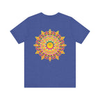 Vibrant Mandala Tee with intricate floral design in colorful hues, symbolizing peace and harmony for a stylish and calming fashion statement
