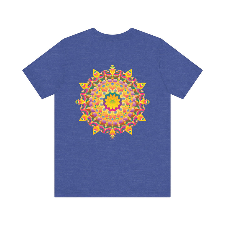 Vibrant Mandala Tee with intricate floral design in colorful hues, symbolizing peace and harmony for a stylish and calming fashion statement