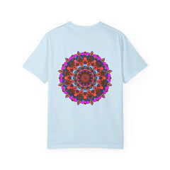 Side view of Unisex Mandala T-Shirt with 100% Ring-Spun Cotton fabric