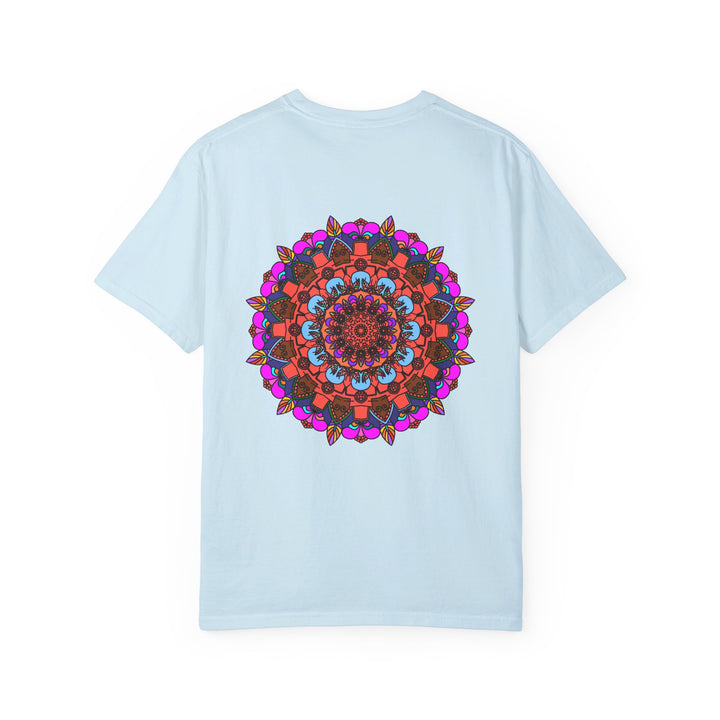 Side view of Unisex Mandala T-Shirt with 100% Ring-Spun Cotton fabric