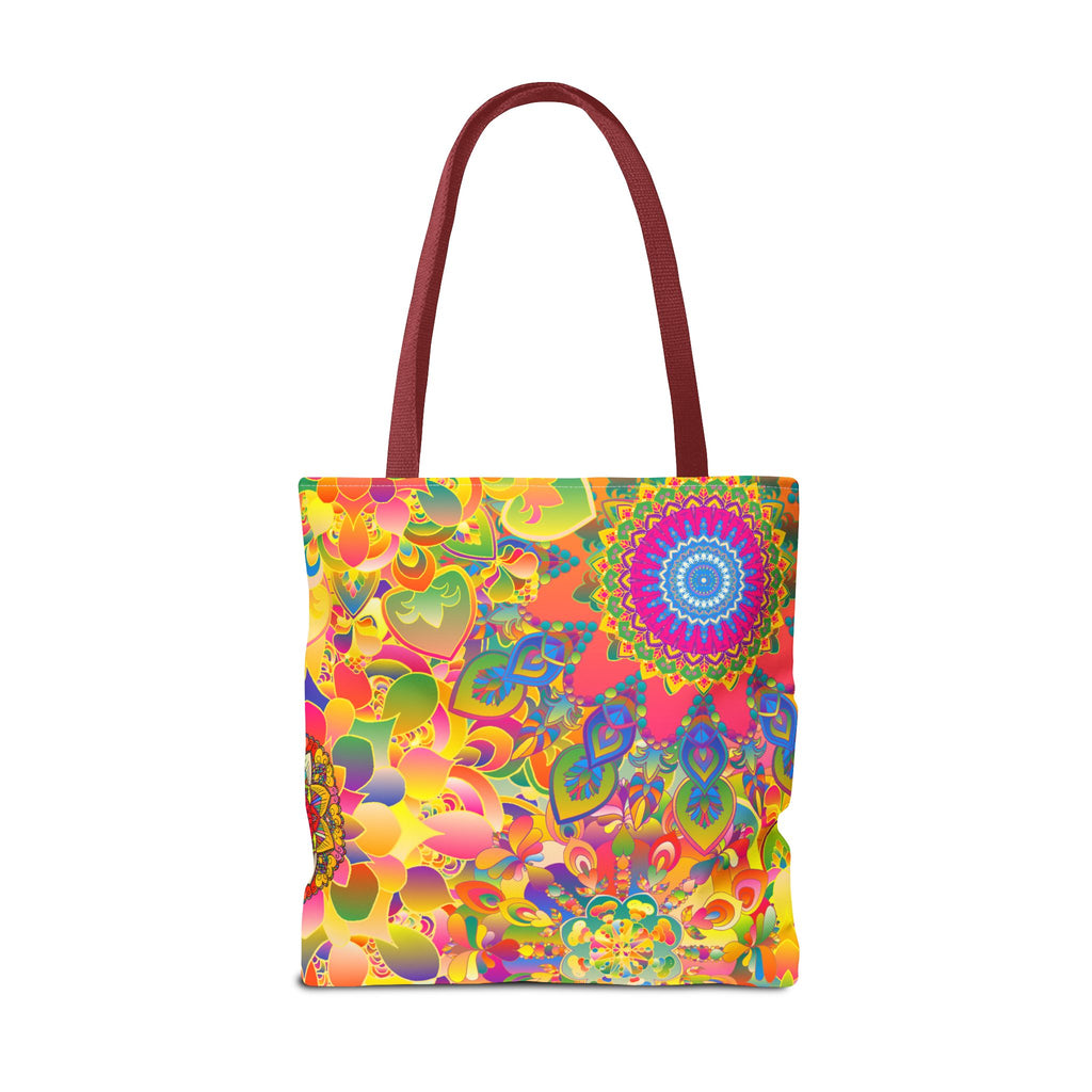 Psychedelic Floral Mandala Tote Bag