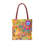 Psychedelic Floral Mandala Tote Bag