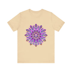 Beautiful purple and gold mandala design tee, perfect for spiritual individuals