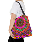 Colorful Mandala Tote Bag – Boho Psychedelic All-Over Print