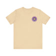 A vibrant and colorful mandala design T-shirt, perfect for invoking spiritual peace and harmony within oneself and the world around