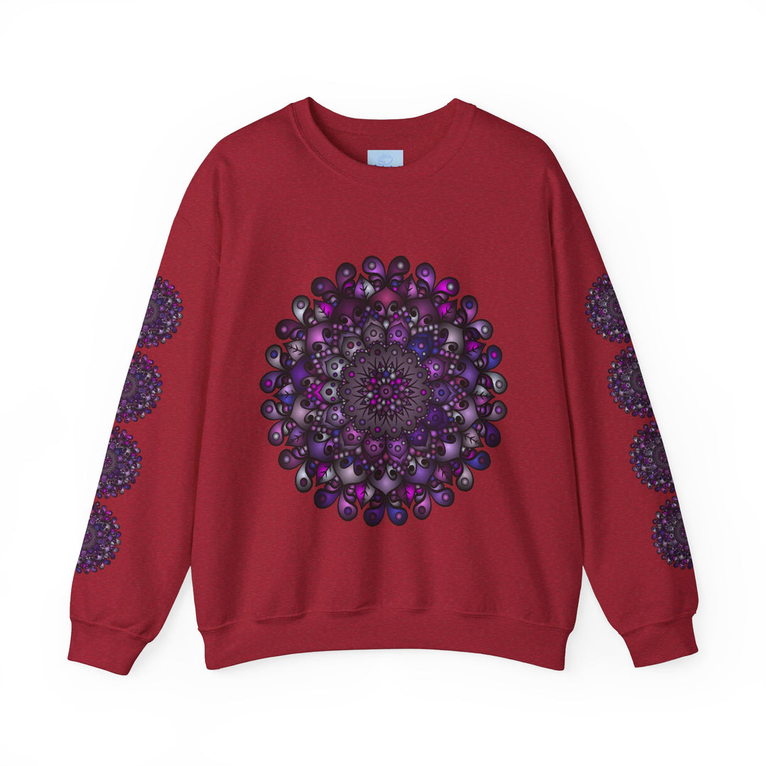 Unisex Heavy Blend™ Crewneck Sweatshirt with Purple Mandala Design, comfortable and stylish