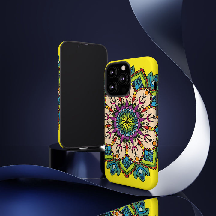 Intricate Floral Yellow Phone Case for Bold Protection and Style