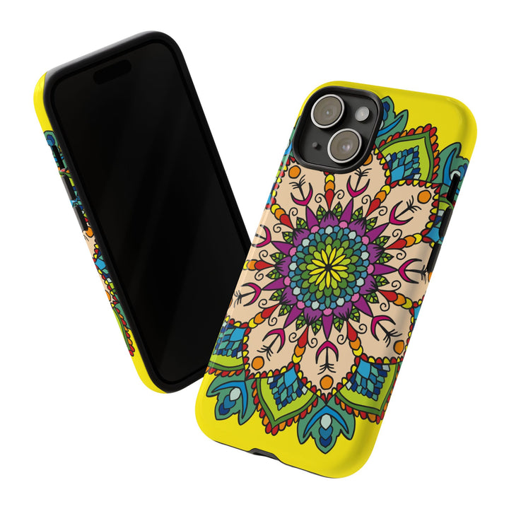 Intricate Floral Yellow Phone Case for Bold Protection and Style