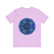 Dark blue and green mandala design t-shirt with spiritual art and intricate patterns