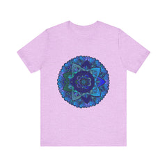 Dark blue and green mandala design t-shirt with spiritual art and intricate patterns
