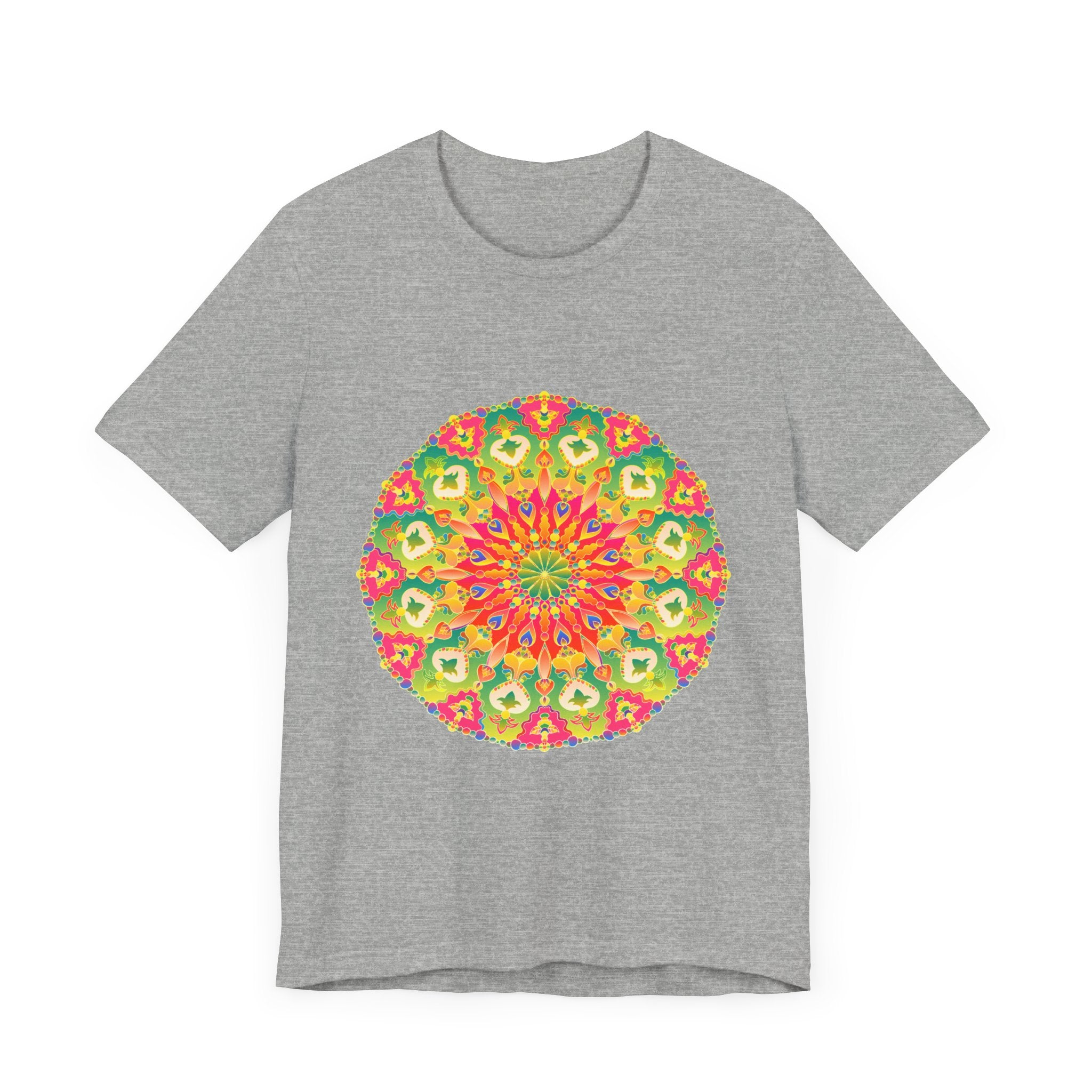 Vibrant Mandala Tee featuring a colorful and intricate design perfect for adding a pop of color to your wardrobe