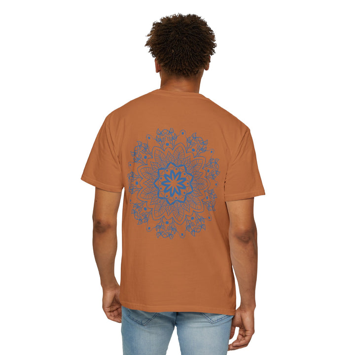 Handmade Mandala Art Tshirt - Unisex Garment-Dyed Tee in vibrant colors