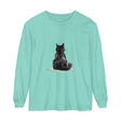 Black Cat Watercolor Unisex Long Sleeve T-Shirt featuring a vibrant feline design