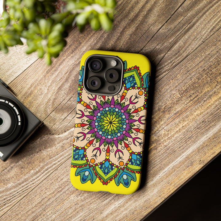 Intricate Floral Yellow Phone Case for Bold Protection and Style